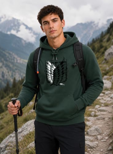 Image of ADRO Mens Abstract Graphic Hoodie | 320 GSM Cotton Poly Fleece | Regular Fit Contemporary Artistic Sweatshirt for Winter & Streetwear