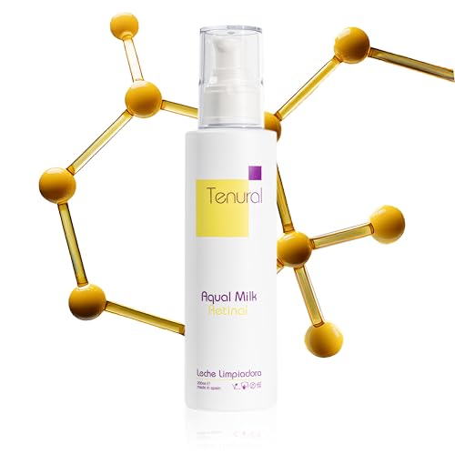 TENURAL Aqua Milk - Leche Limpiadora Facial con 1% Retinal Liposomado y Ácido Hialurónico - Hidratante, Reafirmante y Antiarrugas para Piel Madura, Grasa o Mixta - 200ml