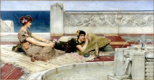 Toile L'amour dans l'oisiveté Lawrence Alma Tadema portrait d'art premium 60x90