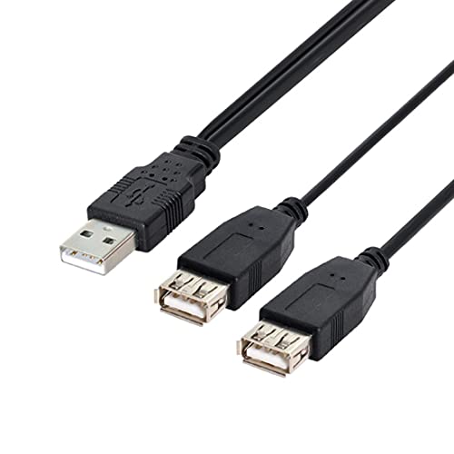 Cable divisor USB 2.0 macho a hembra con alimentación auxiliar miniatura 5