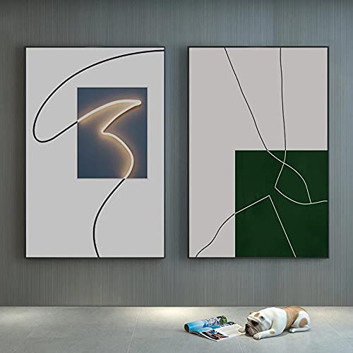 Toile murale décorative pour illuminer un couloir sombre lot de 2 affiches nordiques 50x70