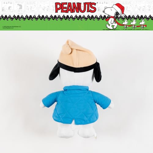Image of Peanuts Snoopy Winter Coat Holiday & Christmas Bedding Super Soft Plush Cuddle Pillow Buddy, (Officially Licensed Product) By Franco
