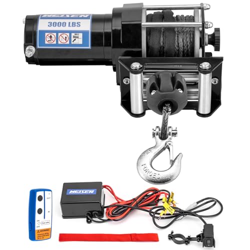 Winche eléctrico 3000 lb con cuerda sintética 12V miniatura 5