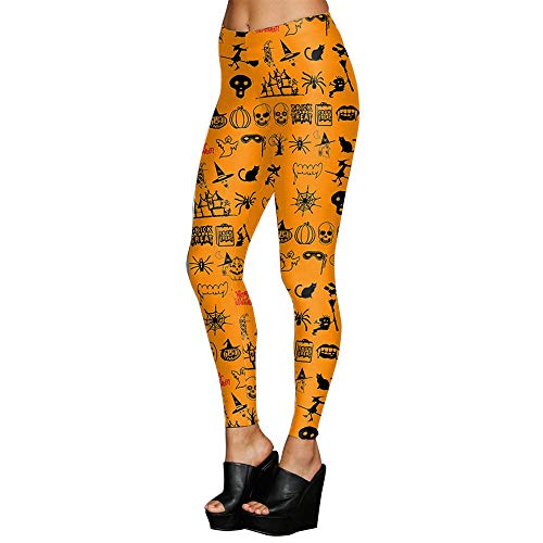 Leggings de yoga de Halloween deportivos tipo lápiz con compresión flaca para mujer