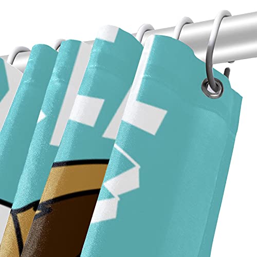 Rideau de douche imperméable chat vert pour baignoire familiale - 6