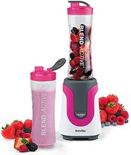 Breville Blend Active Personal Blender & Smoothie Maker with 2 Portable Blending Bottles (600ml), 300W, Pink [VBL134]