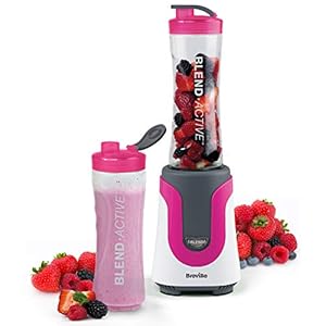 Breville Blend Active Personal Blender & Smoothie Maker met 2 draagbare mengflessen (600ml), 300W, roze [VBL134]