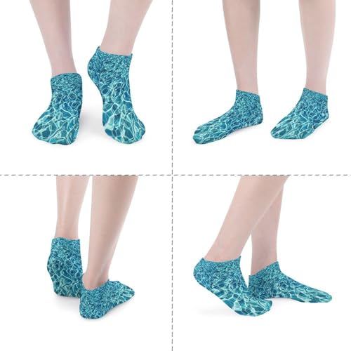 Blue Aqua Pool Water Socks Low Cut Ankle Short Sock Novelty Casual Invisible Liner Socks for Men Women4