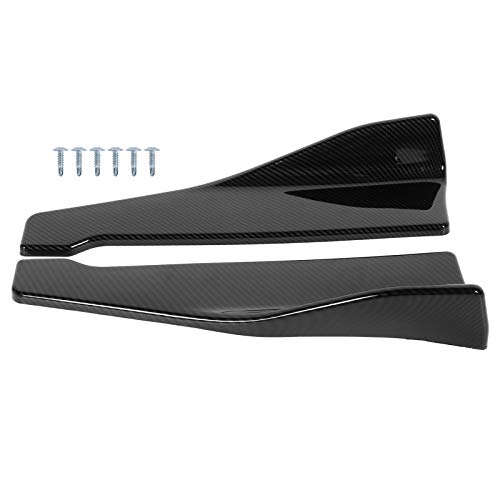Bas de caisse de jupe latérale, installation simple Haute résistance longue durée de vie Abs 2pcs Splitters universels Lip Winglet Wing Style en fibre de carbone 18,9in Kit de carrosserie