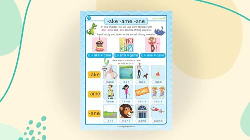 Image of Learn with Phonics Activity Book - 3 | Long Vowel Sounds | Early Reading Workbook for Kids Age 4-10 with Fun Activities, Write & Learn Pages & Colourful Pictures to Build Reading Skills