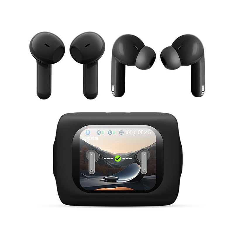 Bluetooth 5 4 Wireless Headphones with 4 earbuds Full color touch screen 6 Hours Listening Time Sports Waterproof