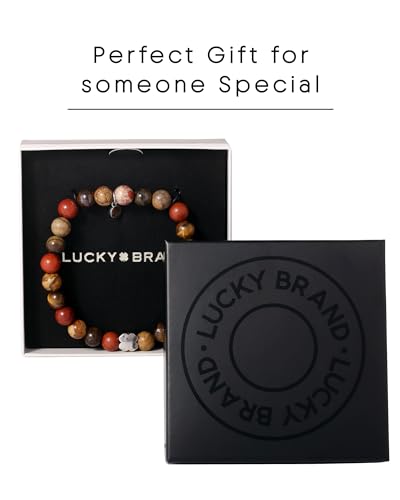 Pulsera para hombre Lucky Brand con jaspe rojo elástica miniatura 6