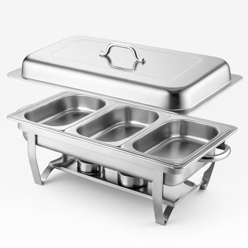 Warmhaltebehälter grillgut，Chauffe-Plat Professionnel en Acier Inoxydable，Bain-Marie Avec Support, â€¦ – Vignette