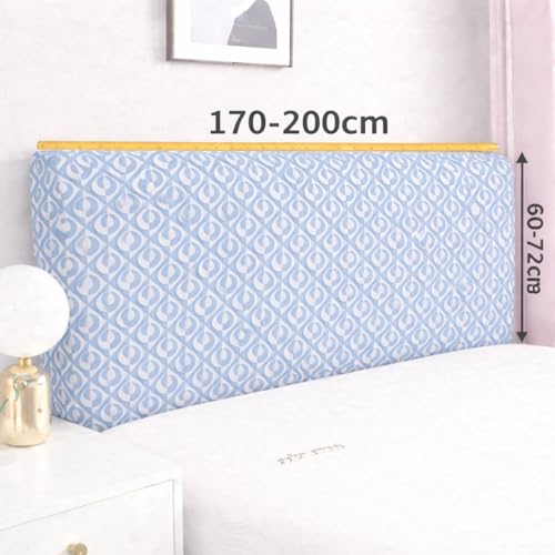 Image of HOMETHREADS Stretchable Lycra /Velvet Headboard Cover | Soft, Dust-Proof & Wrinkle-Resistant Bed Back Protector | Fits Leather, Wooden & Fabric Bedsides | for 6ft to 6.5ft Beds (Blue, 178x65Cm)