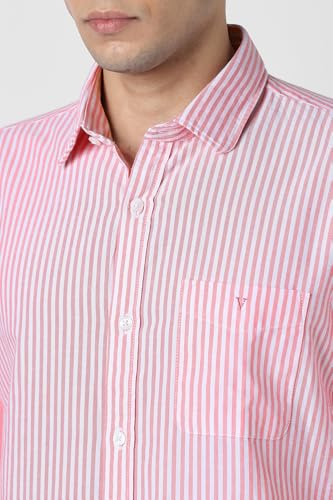 Image of Van Heusen Men's Casual Shirt for Men | Cotton | Stripe | Slim Fit | Full Sleeves |
