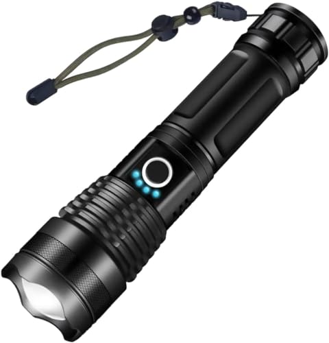 Lanterna Tática T9 P50 Militar Super Potente Led Recarregável com Zoom Longo Alcance para Trilhas Si
