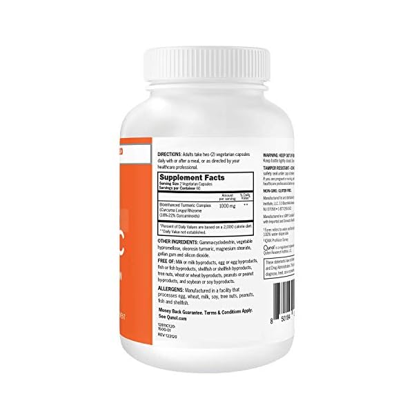 Turmeric-Curcumin-Capsules-Qunol-with-Ultra-High-Absorption-1000mg-Joint-Support-Dietary-Supplement-Extra-Strength-120-Vegetarian-Capsules Qunol Turmeric Curcumin Supplement, Turmeric 1000mg With Ultra High Absorption, Joint Support Supplement, Extra Strength Turmeric Capsules, 2 Month Supply, 120 Count (Pack of 1)