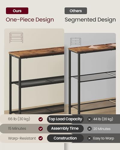 Image of VASAGLE 31.5 inch Console Table, Narrow Behind Couch Table, 3 Tier