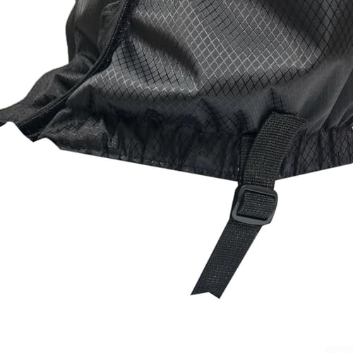 Outdoor Waterproof Gaiters for Hiking, Climbing, and Skiing, 420D Oxford Cloth Leg Covers with Adjustable Straps, Black Green Blue（Black）