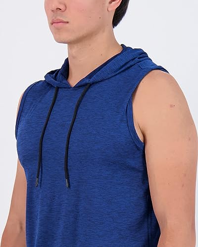 3 Pack: Men’s Big & Tall King Size Heavyweight Dry Fit Moisture Wicking Hooded Tank Top Active Athletic Hoodie Pullover Sweatshirt Workout Running Fitness Gym Sport Casual Sweatshirt Top - Set 3, 4Xlt #TOP3