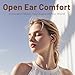 Open-Ear Wireless Earbuds, Bluetooth Air Conduction Headphones, 50 Hours Playtime, Waterproof, LED Digital, Wireless Black Open Earbuds, Lightweight Design Fit Cycling, Running, Workout