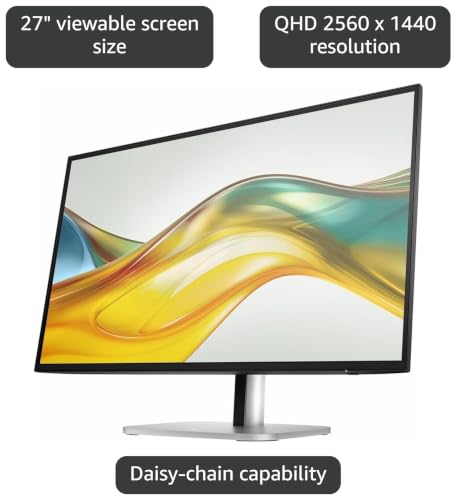 Image of HP 527pq 27 inch Class WQHD LCD Monitor - 16:9 - Jet Black - 27 inch Viewable - in-Plane Switching (IPS) Technology - 2560 x 1440-16.7 Million Colors - 350 Nit - 5 ms