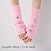 Insdark Pastel Goth Star Arm Warmers Y2k Harajuku Fingerless Knit Cute Rave Gothic Fairycore Punk 1920s Fashion Aesthetic Knitted Winter Warm Pentagram Sleeves to Cover Arms for Women, Pink