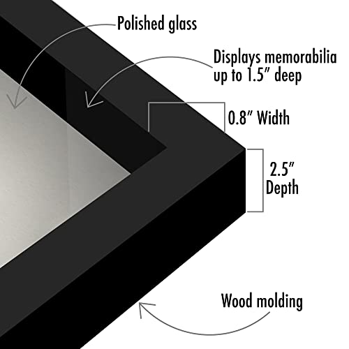 Americanflat 11X11 Shadow Box Frame In Black With Soft Linen Back - Composite Wood With Polished Glass For Wall And Tabletop #TOP2