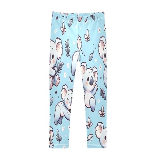 Toddler Girls Leggings Printed Yoga Pants Leggings Blue Cartoon Koala for Kids