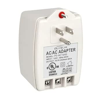 16.5V 40VA Burglar Alarm Systems and Doorbell Transformer,16.5V Plug in Transformer Compatible with All Versions of Doorbell ，Most Security Panels
