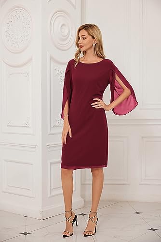 Image of GRACE KARIN Womens Formal Wedding Guest Dress 2026 Chiffon Cocktail Dress Mother of the Bride Dresses Midi Fashion Clothing