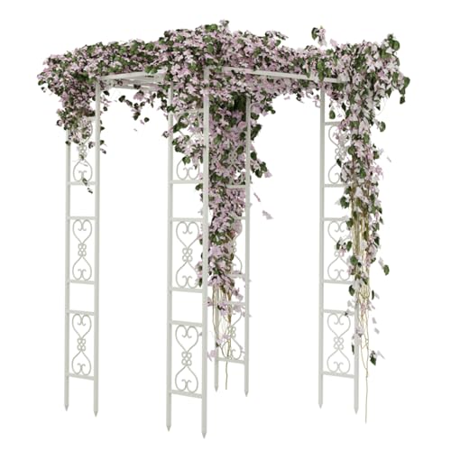 Garden Arch Metal Pergola Trellis Outdoor Gazebo Awning Canopy Durable Sun Shade Trellis Roof