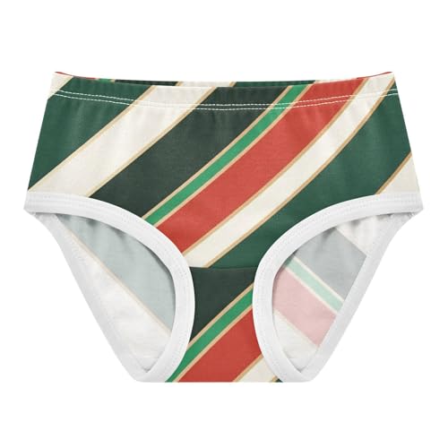 Festive Striped Christmas Girls' Hipster Triangle Panties Comfort Color for Toddler in Sizes 2T,3T, 4T, 5T, 6Y and 8Y