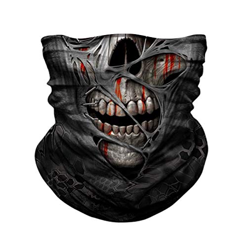 Image of JOEYOUNG Skull Face Mask UV Sun Dust Neck Gaiter Bandana Headwear Motorcycle