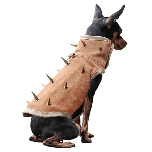 Fenayuu Stachelweste Für Hunde, Reflektierende Hundeschutzweste, Wasserdichtes Haustiergeschirr Mit Spikes, Anti-Biss-Sicherheitsanzug Für Das Training, Wandern, Spazierengehen, Outdoor