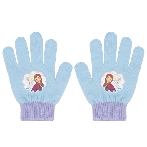 Disney Girls Hat And Gloves | Anna And Elsa Hat And Gloves Set | Frozen Winter Set For Girls | One Size Blue3