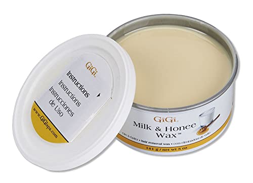 GiGi Honee Wax for Hair Removal, Mini Milk & Honey Wax - Effective Hair Removal Waxing for Smooth Skin, 5 oz