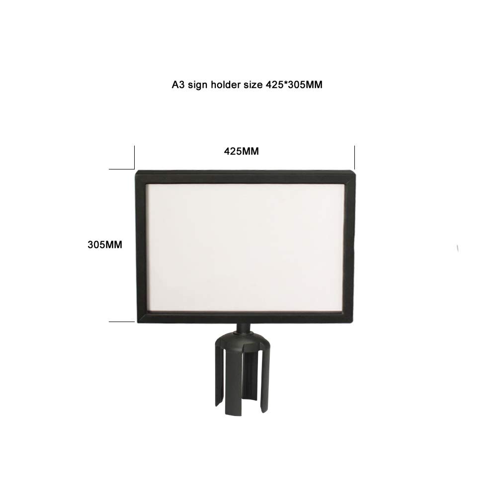 Pizarra informativa A4/A3 horizontal para postes con correas, color Negro A3 Horizontal