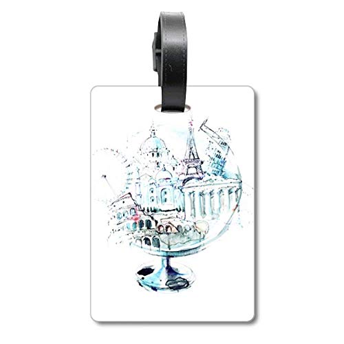 Globe London Eye et Tour Eiffel Aquarelle pour Valise | Sticker de Voyage Original