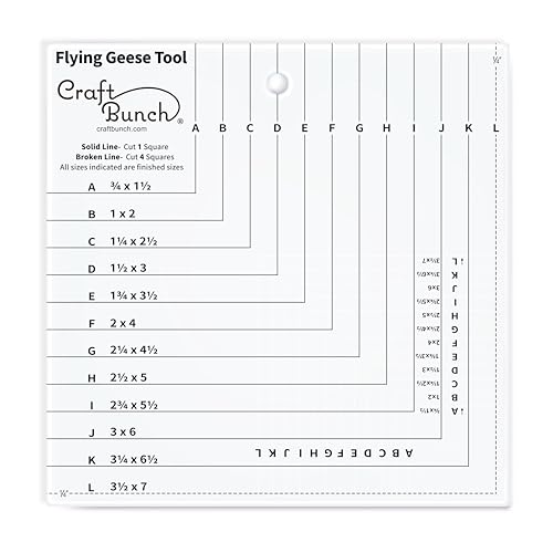 Craft Bunch - Non-Slip Flying Geese Tool Quilting Ruler Template - 8.5 x 8.5