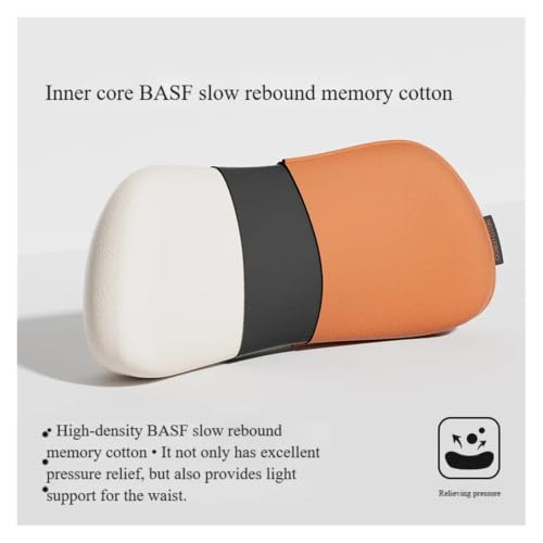 Soporte lumbar para coche con protector de espalda transpirable y cojín blanco 5