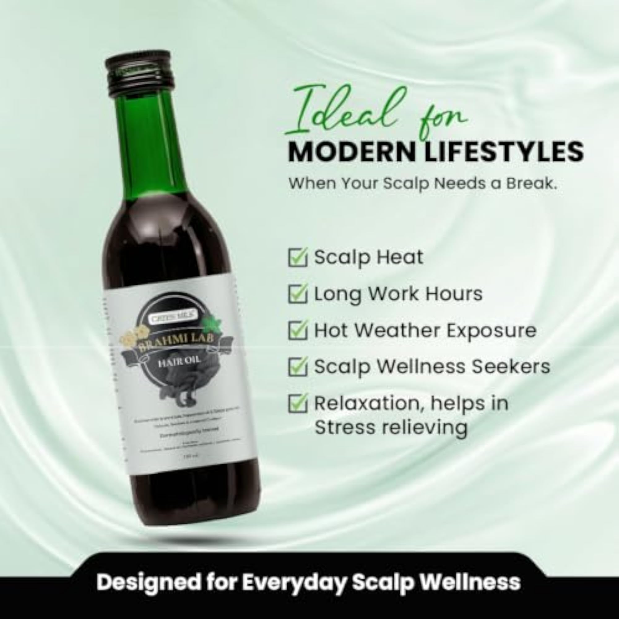 Brahmi Hair Oil for Stress Reduction, 180 ml