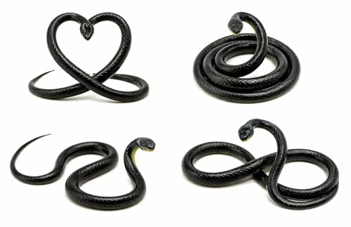 Image of RZA 2026 (Snake Pack of 1 pcs) ZA Realistic Black Rubber Snake Toy - 28-inch Lifelike Garden Prop for Scaring Birds Black Skane Fake Snake Toy