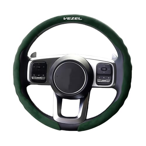 ヴェゼル Vezel 二代目 rv系 rv3 rv4 rv5 rv6 全シリーズ対応 車用ハンドルカバー ハンドルカバー ユニバーサル 軽自動車 普通車 防汚 滑り止め 四季通用 ハンドルカバー カスタマイズ 内装パーツ 簡単取付 (グリーン, Vezel