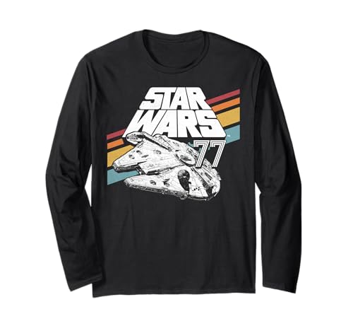 Póster de Star Wars Halcón Milenario ´77 Retro Stripes Manga