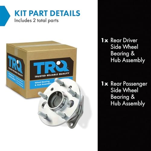 Image of TRQ Rear Left and Right Wheel Bearing & Hub Assembly Set 2 Piece for 2002-2003 Lexus ES300 2004-2006 ES330 2007-2012 ES350 2005-2012 Toyota Avalon 2002-2004 Camry 4 Wheel ABS 2005-2011 Camry