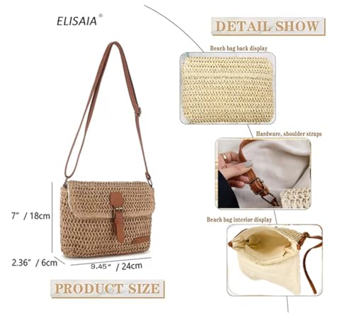 Straw Crossbody Bags for Women,Summer Casual Beach Envelope Purse3