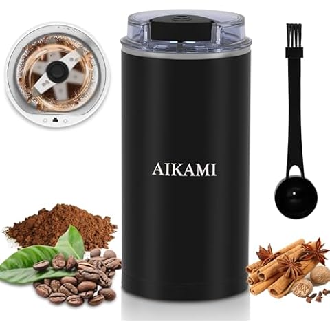 Coffee Grinder, Electric Coffee Grinder for Beans, Spices and More, Instant Coffee Beans Grinder for Home Use, Stainless Steel Blades Coffee Mill Cover