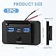 72W USB 12V Steckdose Wohnmobil, Autoladegerät Dual QC3.0 USB & PD3.0 Type C, Port Ladebuchse mit Knopfschalter, wasserdichte Autostrom Schnelllade Adapter für 12 V / 24 V Autos, LKWs, Boot