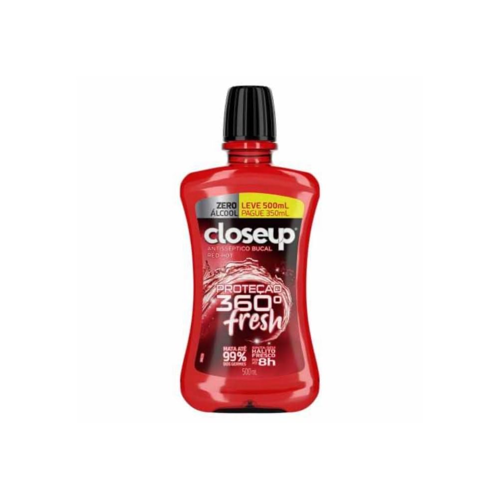 Close Up Enxaguante Bucal Antisséptico Zero Álcool Red Hot Proteção 360° Fresh Frasco